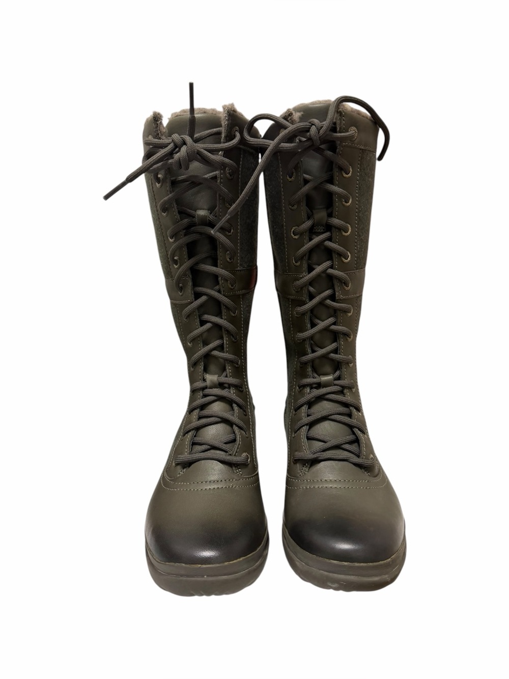 Ugg Solid Charcoal Leather/Fabric Tall Boots